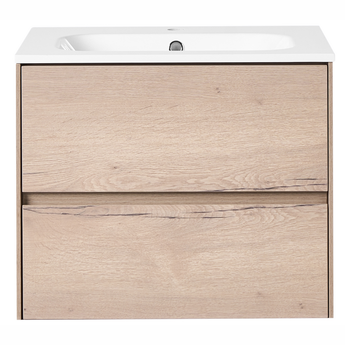 Beliani - VITA - Wandgemonteerd meubel met wasbak - Lichtbruin - MDF