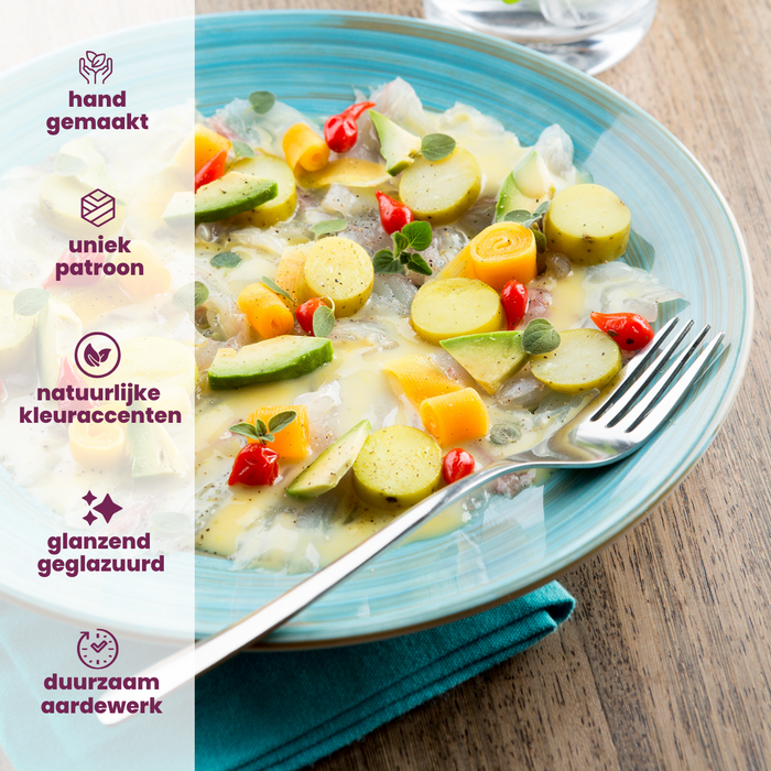 Cosy & Trendy Diepe Borden Turbolino Blauw ø 21 cm - 6 stuks