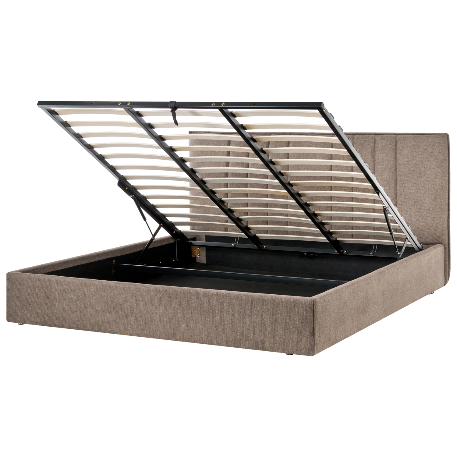 Beliani - TARASCON - Tweepersoonsbed - Taupe - 180 x 200 cm - Stof