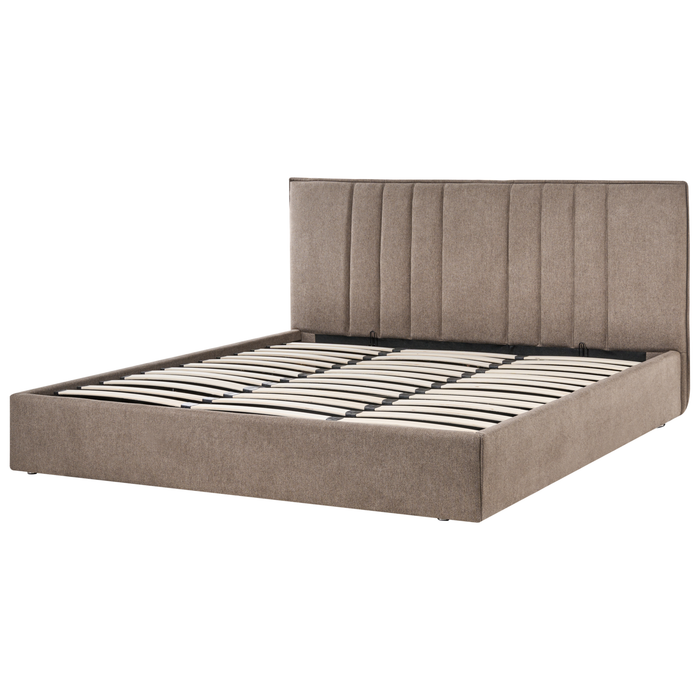 Beliani - TARASCON - Tweepersoonsbed - Taupe - 180 x 200 cm - Stof