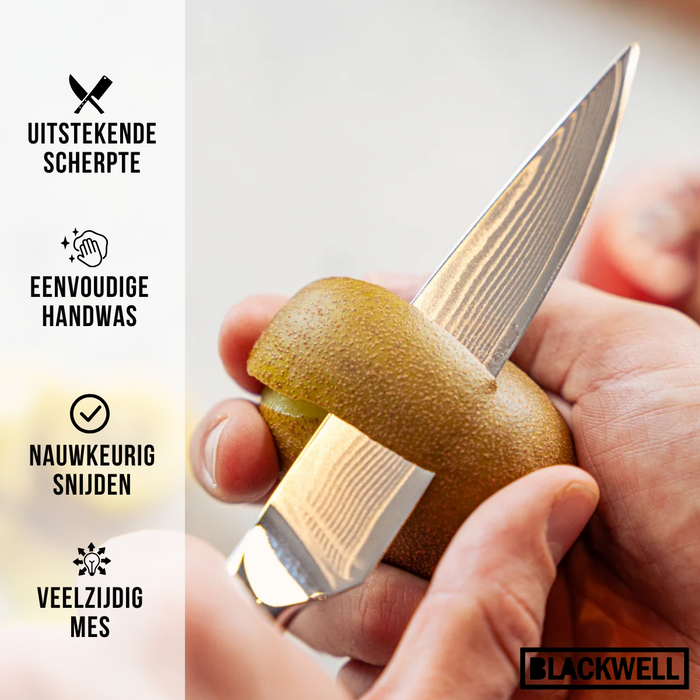 Blackwell Officemes Japanse stijl - 67 lagen damaststaal - VG10 - 12,5 cm