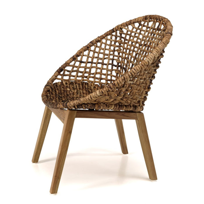 ALIDA - Fauteuil dossier arrondi assise en abaca tressé