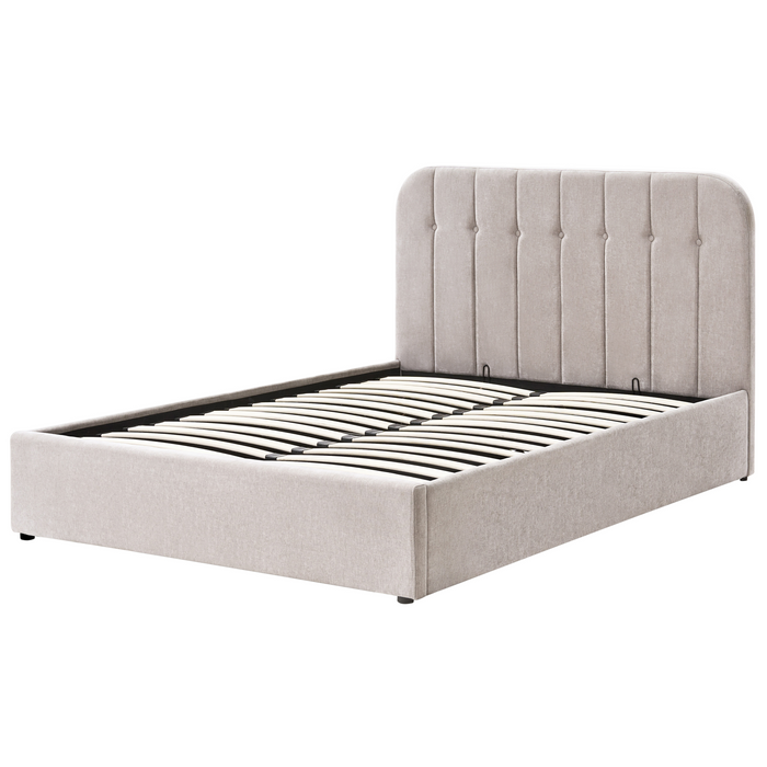 Beliani-CHALLANS-Bed met opbergruimte-Beige-140 x 200 cm-Polyester