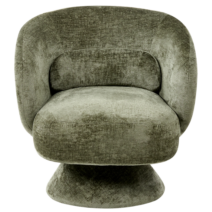 Beliani - LIEKSA - Draaifauteuil - Groen - Chenille