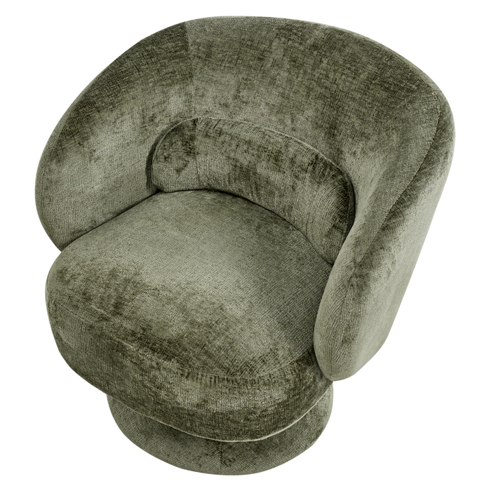 Beliani - LIEKSA - Draaifauteuil - Groen - Chenille