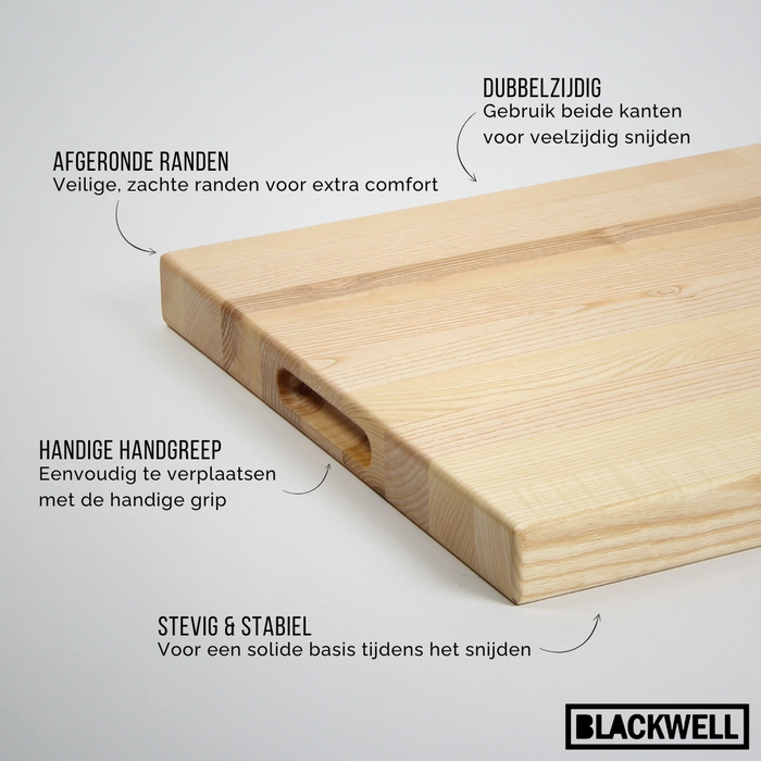 Blackwell Houten Snijplank - Met Greep - Beukenhout -  50 x 40 x 4 cm