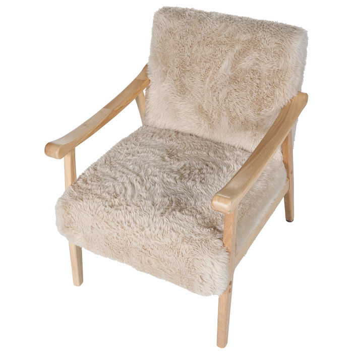 Beliani - LEKNES - Fauteuil - Lichtbeige - Kunstbont