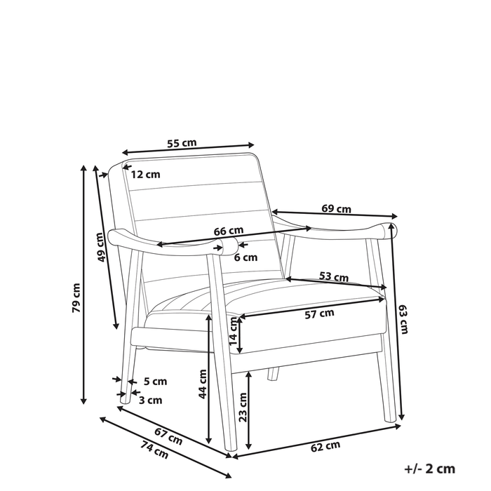 Beliani - LEKNES - Fauteuil - Lichtbeige - Kunstbont