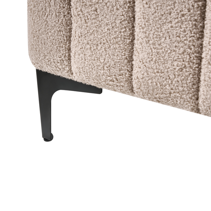 Beliani - LUNAN - Tweepersoonsbed - Beige - 120 x 200 cm - Bouclé