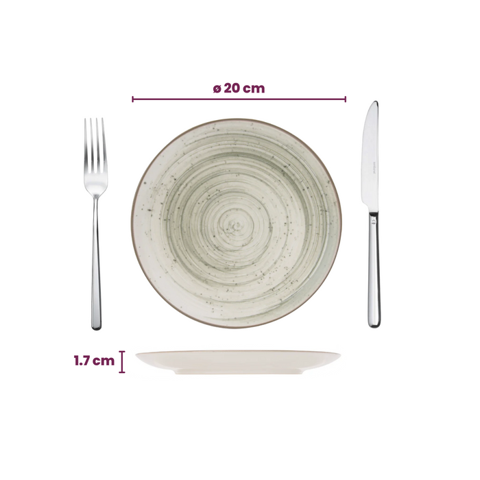 Cosy & Trendy Ontbijtborden | Dessertborden - Sintra Ivy Green ø 20 cm - 4 Stuks