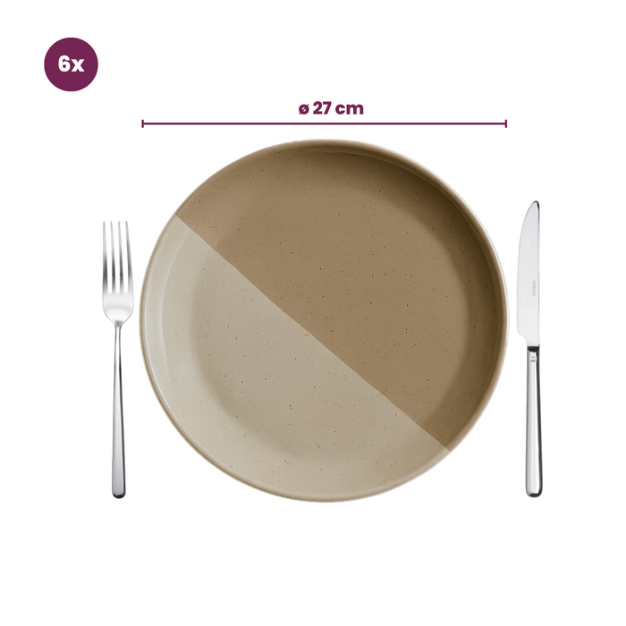 Cookinglife Dinerborden Leem ø 27 cm - 6 Stuks