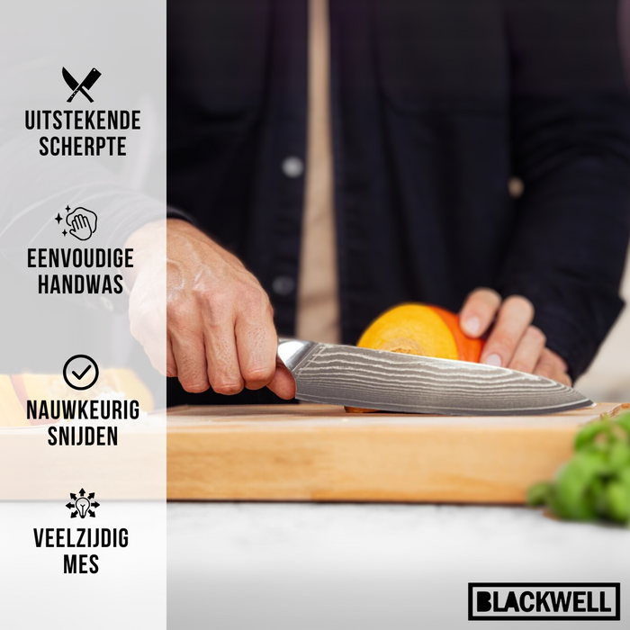 Blackwell Koksmes Japanse stijl - 67 lagen damaststaal - VG10 - 20 cm