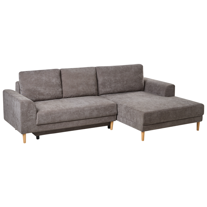 Beliani-NUBORG-Hoekslaapbank 3-zits-Taupe-Linkszijdig-Chenille