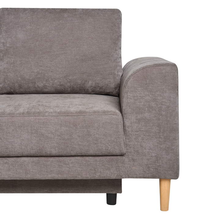 Beliani-NUBORG-Hoekslaapbank 3-zits-Taupe-Linkszijdig-Chenille