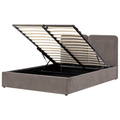 Beliani-ARBOIS-Bed met opbergruimte-Taupe-160 x 200 cm-Polyester