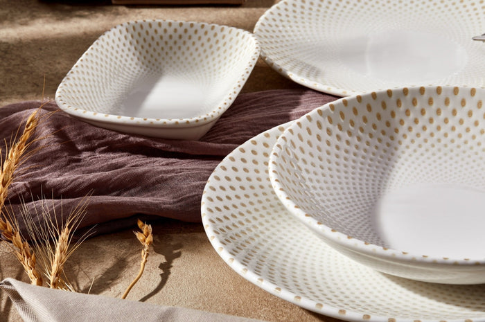 Rinart Diep bord - Punto - Porselein - 20 cm (650cc) - set van 6