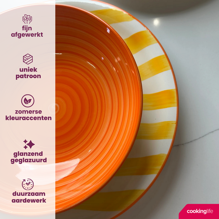 Cookinglife Ontbijtborden | Dessertborden Summer Vibes ø 19 cm - 6 stuks