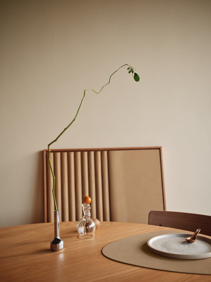 LIND DNA Placemats Nupo - Leer - Khaki - Curved - 44 x 37 cm - 2 Stuks