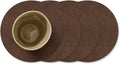 LIND DNA Onderzetters Nupo - Leer - Dark Brown - ø 10 cm - 4 Stuks