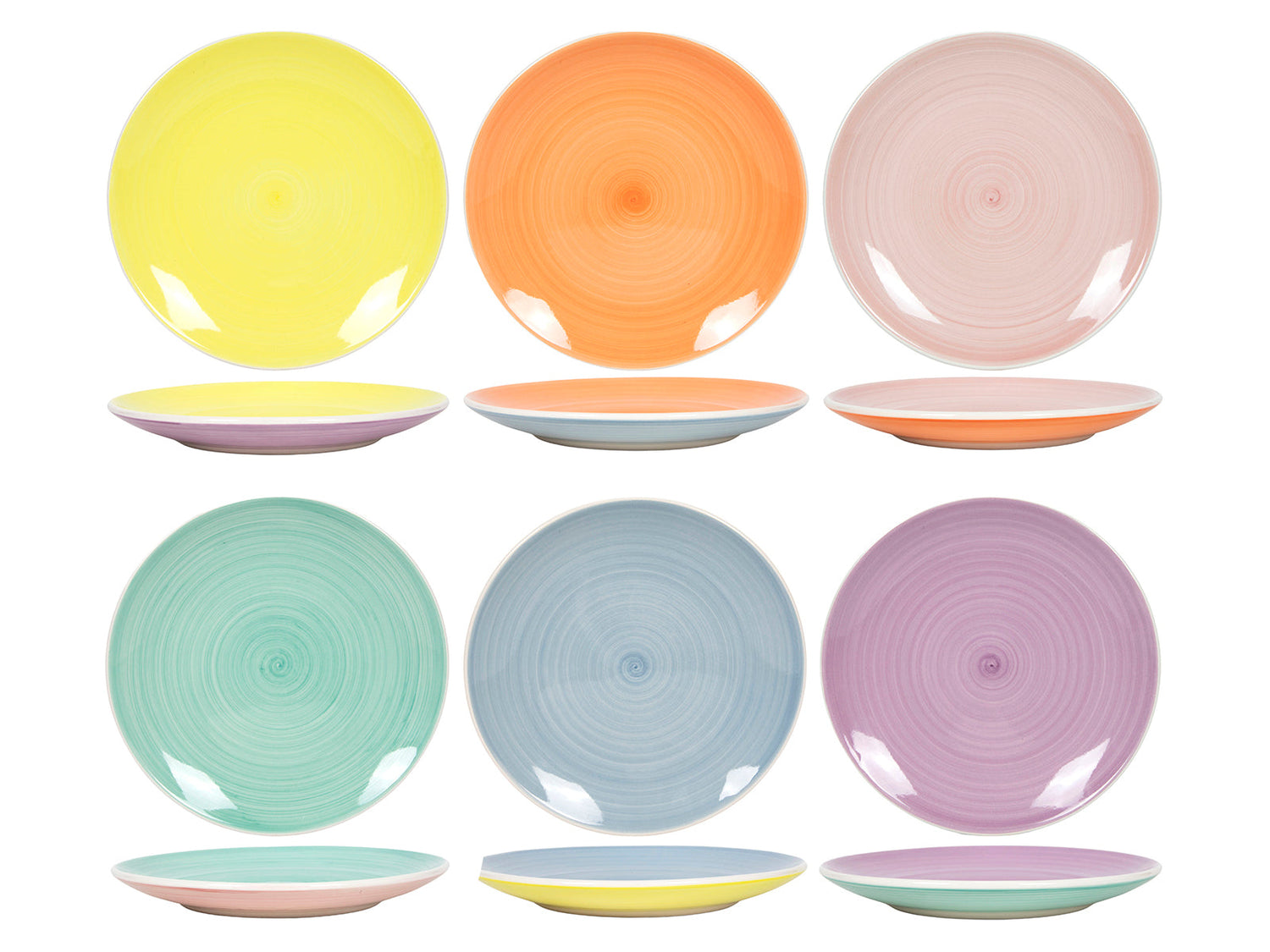 Cookinglife Ontbijtborden | Dessertborden Pastel Harmony ø 19 cm - 6 Stuks