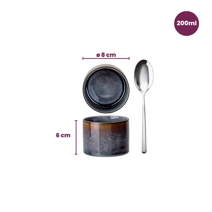 Cosy & Trendy Kleine Schaaltjes | Dipschaaltjes Quintana Blue ø 8 cm | 200 ml - 4 Stuks