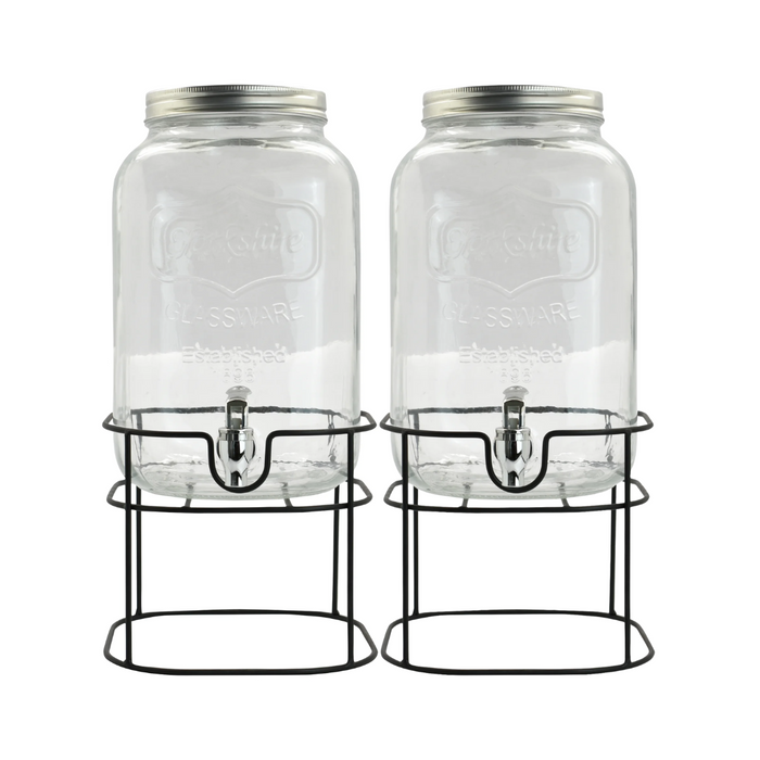 Cookinglife Drankdispensers met Kraantjes en Houders - 2 x 4 Liter