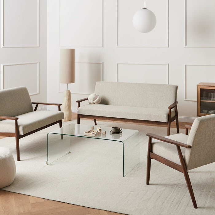 Beliani - ESRUM - Bankenset - Grijs|Donkerbruin - Polyester