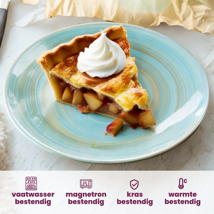 Cosy & Trendy Ontbijtborden Turbolino Blauw ø 22 cm - 6 stuks