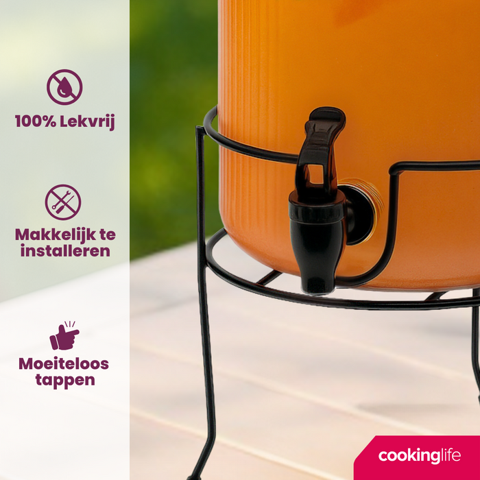 Cookinglife Drankdispenser met Kraantjes en Houders - 2 x 5.5 liter