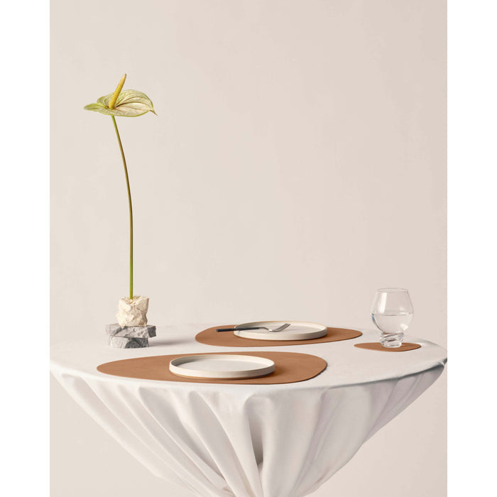 LIND DNA Onderzetters Nupo - Leer - Nature - 13 x 11 cm - 4 Stuks