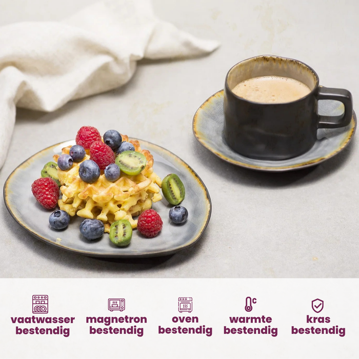 Cosy & Trendy Mokken | Bekers - Laguna Blue Grey - 450 ml - 4 Stuks