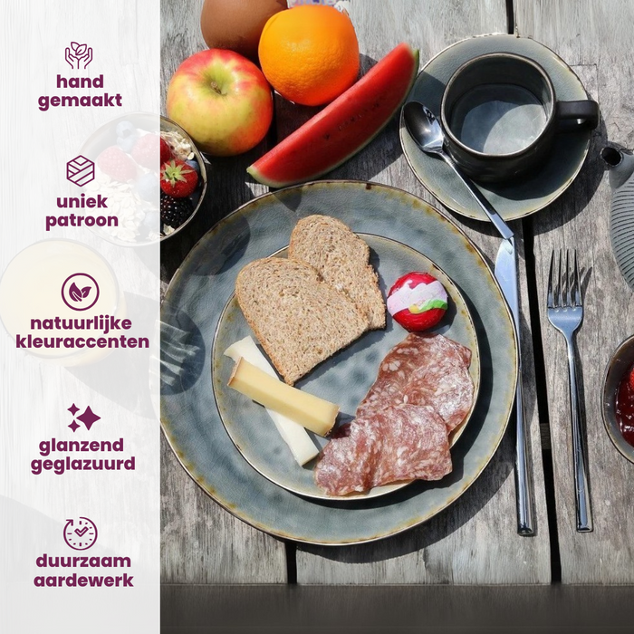 Cosy & Trendy Mokken | Bekers - Laguna Blue Grey - 450 ml - 4 Stuks