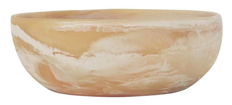 MUST Living Bowl Rafael Brown|White large,12xØ33 cm, resin brown|wh...