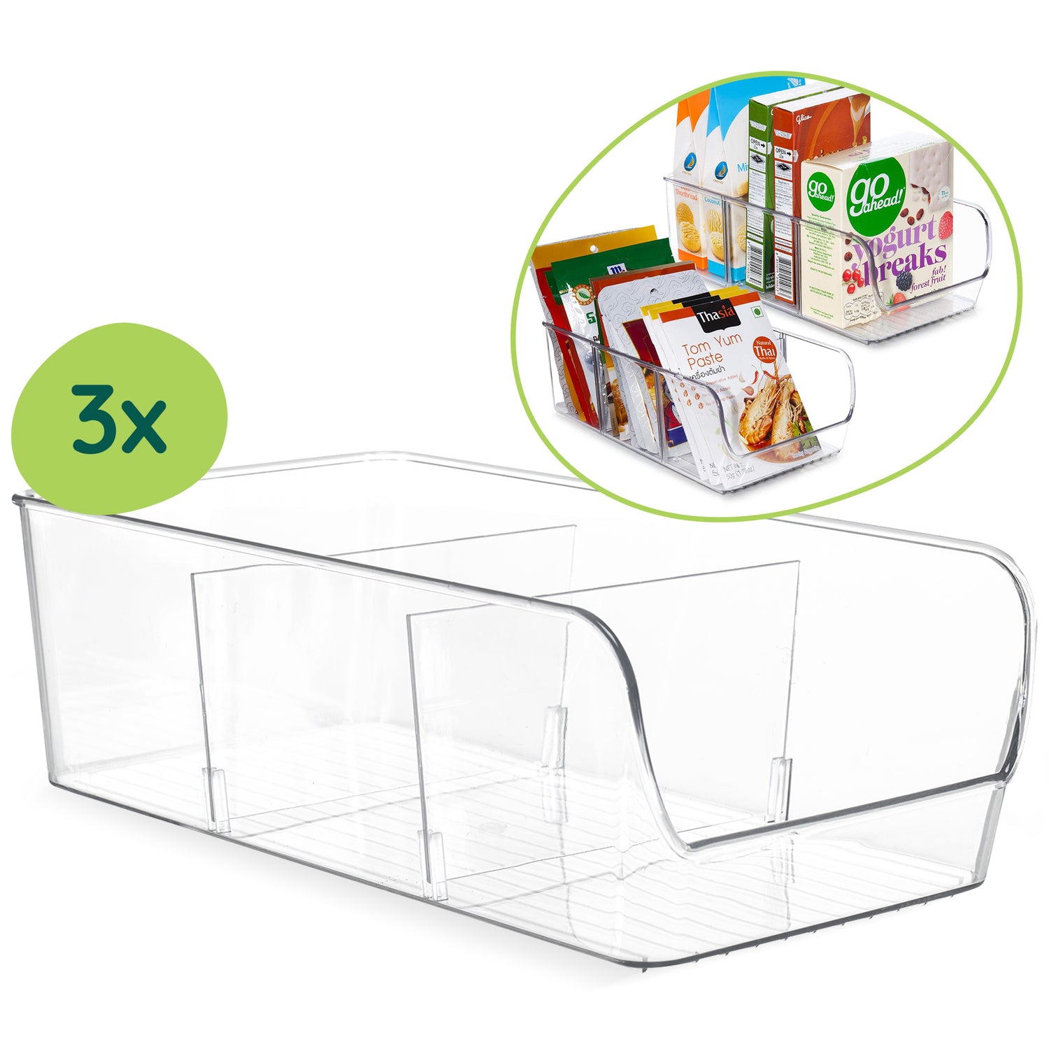 XIVADA Keukenkast organizers Rona - Met Dividers - PET - Set van 3