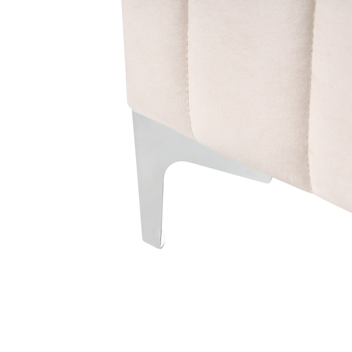 Beliani - LUNAN - Tweepersoonsbed - Beige - 120 x 200 cm - Fluweel