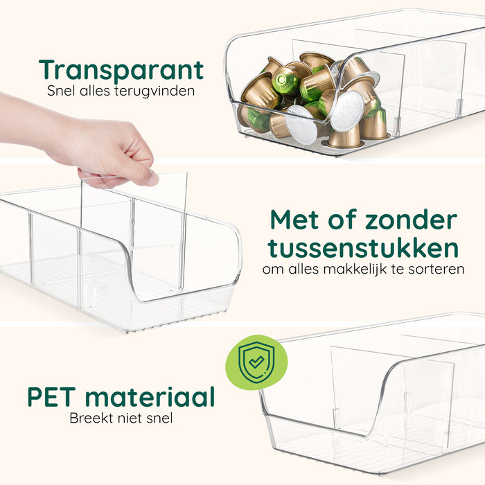 XIVADA Keukenkast organizers Rona - Met Dividers - PET - Set van 3