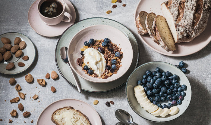 ONA Dinerborden Freckles Groen ø 26 cm - 4 Stuks