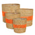 Mica Decorations Mand Fernandez - 25x25x25 cm - Zeegras - Oranje - Set van 4