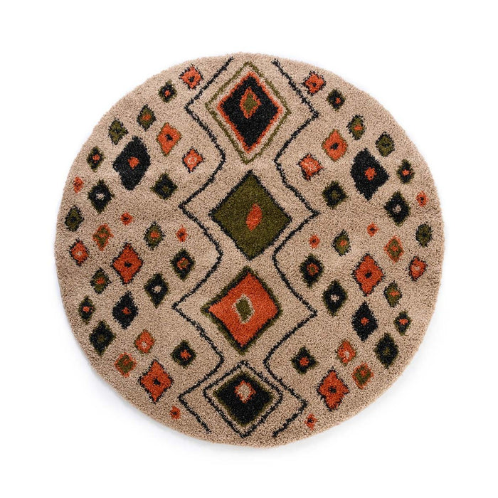 Boho&me Rond hoogpolig vloerkleed bohemian Artisan - beige|multi - 280
