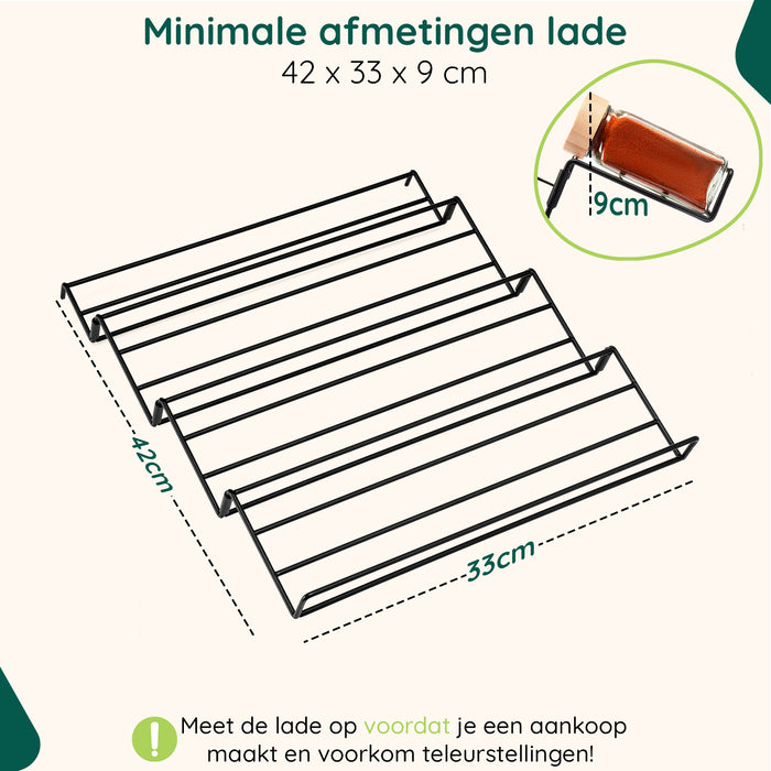 XIVADA Kruidenrek lade met 24 kruidenpotjes - 240 kruidenlabels
