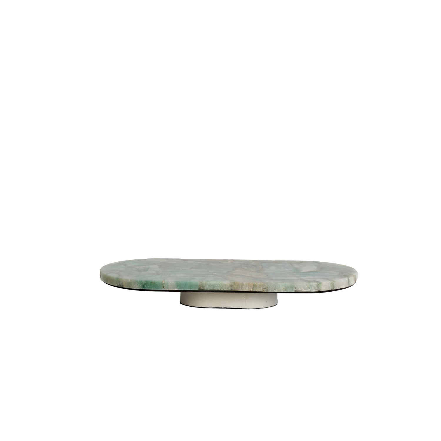 Light&living Schaal op voet 50x24x6 cm BELO groen agaat+crème