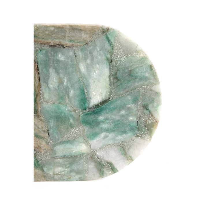 Light&living Schaal op voet 50x24x6 cm BELO groen agaat+crème