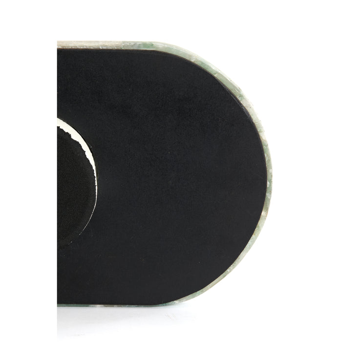 Light&living Schaal op voet 50x24x6 cm BELO groen agaat+crème