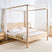 Beliani-HAUTERIVES-Hemelbed-Lichtbruin-180 x 200 cm-Rubberhout