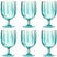 J-Line wijnglas - plastic - blauw - 6 stuks