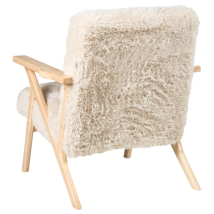 Beliani - KISA - Fauteuil - Lichtbeige - Kunstbont