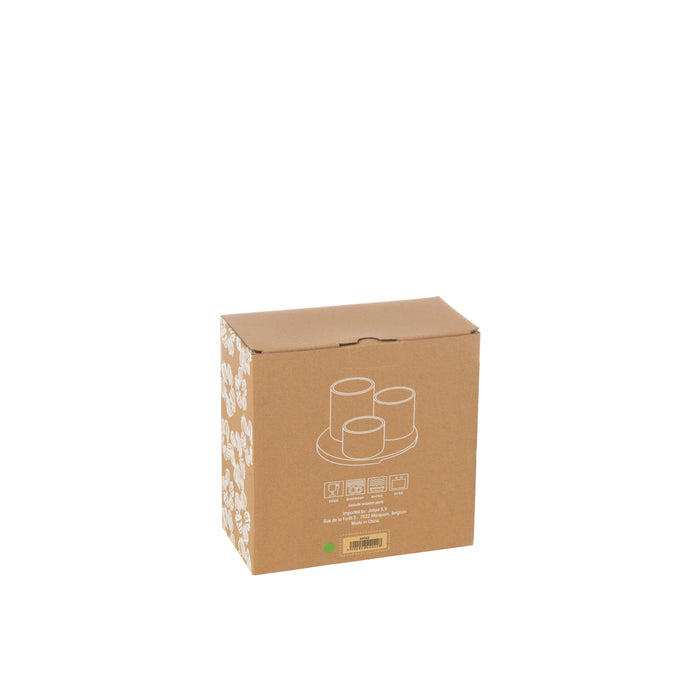 J-Line aperoschaal + dienblad - bamboe|keramiek - groen - do