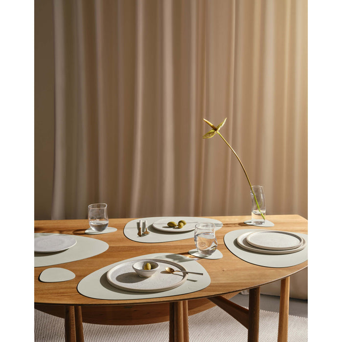 LIND DNA Onderzetters Nupo - Leer - Linen - 13 x 11 cm - 4 Stuks