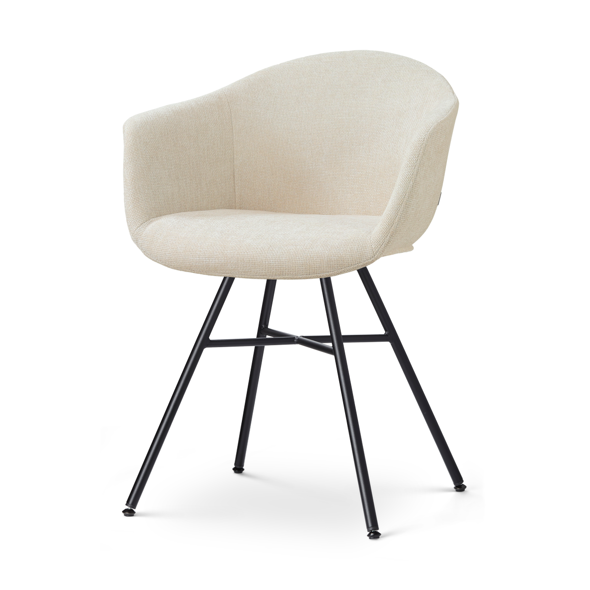 Nolon Noa-Otis Eetkamerstoel Cotton Beige - met Armleuning - Zwart