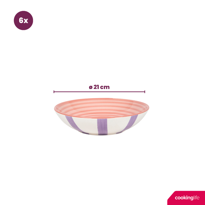 Cookinglife Diepe Borden | Pastaborden Summer Vibes ø 21 cm - 6 stuks